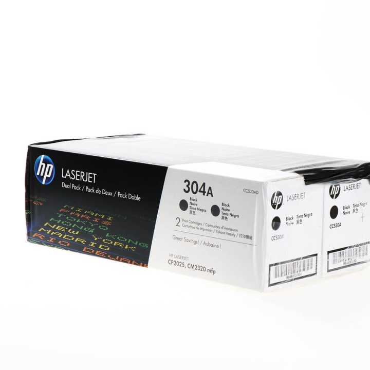 HP Toner CC530AD 304A Musta 2-pack ryhmässä TIETOKOONET & TARVIKKEET / Tulostimet & Tarvikkeet / Musteet ja väriaineet / Toner / HP @ TP E-commerce Nordic AB (C27095)