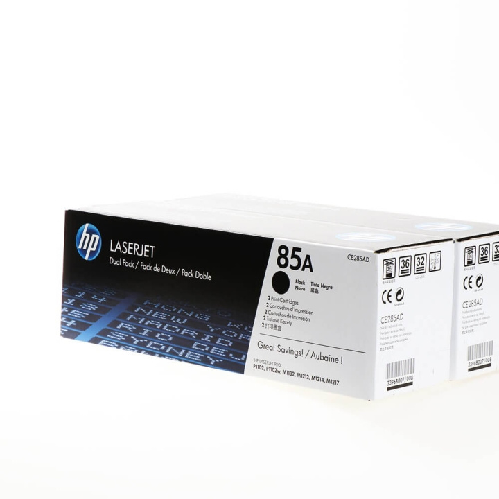 HP Toner CE285AD 85A Musta 2-pack ryhmässä TIETOKOONET & TARVIKKEET / Tulostimet & Tarvikkeet / Musteet ja väriaineet / Toner / HP @ TP E-commerce Nordic AB (C27124)