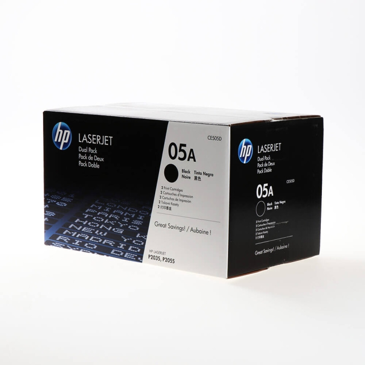 HP Toner CE505D 05A Musta 2-pack ryhmässä TIETOKOONET & TARVIKKEET / Tulostimet & Tarvikkeet / Musteet ja väriaineet / Toner / HP @ TP E-commerce Nordic AB (C27156)