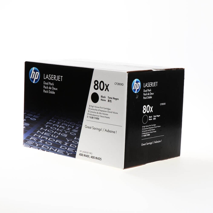 HP Toner CF280XD 80X Musta 2-pack ryhmässä TIETOKOONET & TARVIKKEET / Tulostimet & Tarvikkeet / Musteet ja väriaineet / Toner / HP @ TP E-commerce Nordic AB (C27195)
