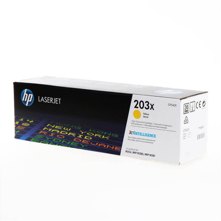 HP Toner CF542X 203X Keltainen ryhmässä TIETOKOONET & TARVIKKEET / Tulostimet & Tarvikkeet / Musteet ja väriaineet / Toner / HP @ TP E-commerce Nordic AB (C27282)