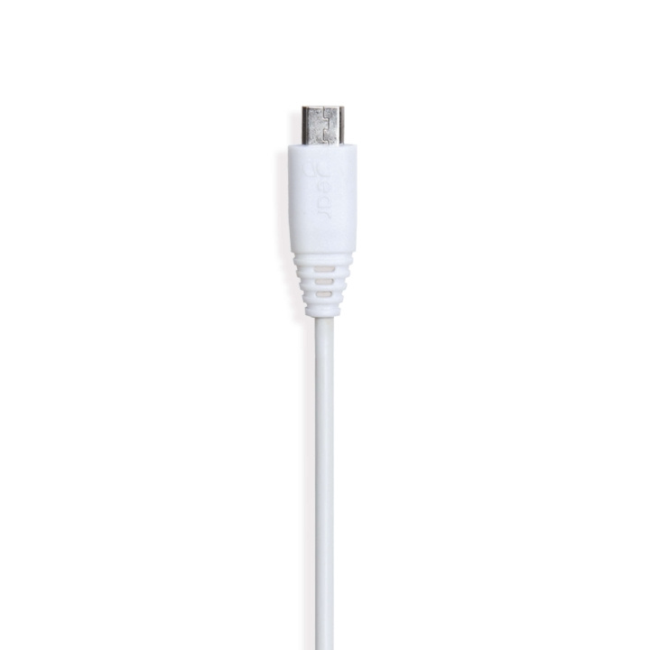 GEAR Pyöreä latauskaapeli MicroUSB-USB-A:lle 0,3 m Valkoinen ryhmässä ÄLYPUHELIMET JA TABLETIT / Laturit & Kaapelit / Kaapelit / MicroUSB-kaapelit @ TP E-commerce Nordic AB (C28606)