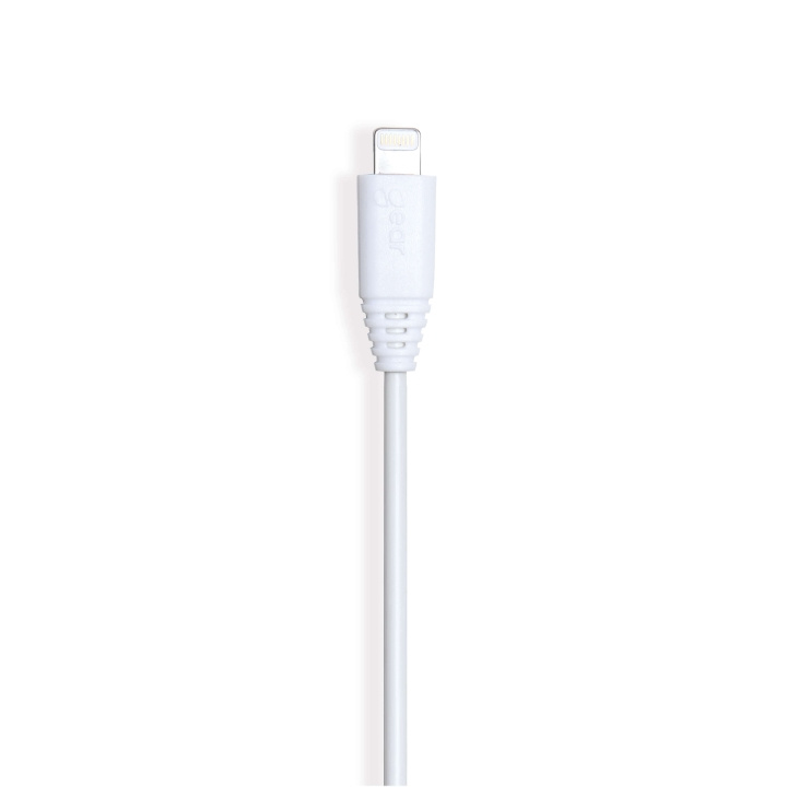 GEAR Pyöreä latauskaapeli Lightning-USB-A:lle 0,3 m Valkoinen MFI ryhmässä ÄLYPUHELIMET JA TABLETIT / Laturit & Kaapelit / Kaapelit / Lightning kaapelit @ TP E-commerce Nordic AB (C28607)