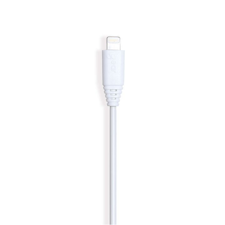 Gear Pyöreä latauskaapeli Lightning-USB-A:lle 0,3 m Valkoinen MFI ryhmässä ÄLYPUHELIMET JA TABLETIT / Laturit & Kaapelit / Kaapelit / Lightning kaapelit @ TP E-commerce Nordic AB (C28607)