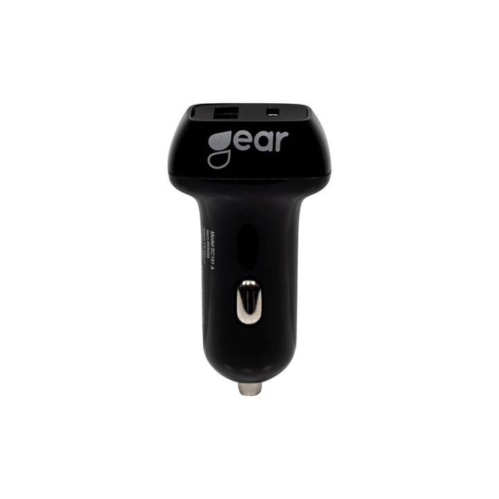 Gear Laturi 12/24V 1xUSB-C 1xUSB-A PD 20-32W + 2,4A Musta ryhmässä TIETOKOONET & TARVIKKEET / Kannettavat tietokoneet & tarvikkeet / Laturi / Autolaturi @ TP E-commerce Nordic AB (C28611)