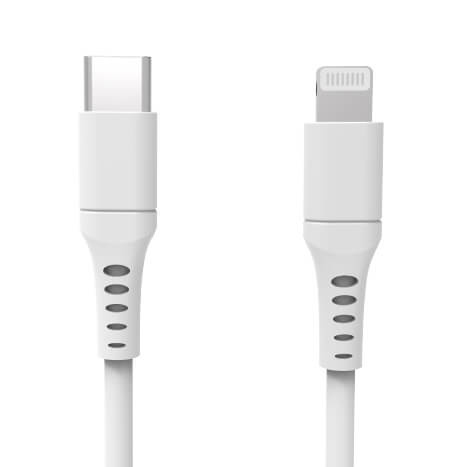 Gear Laddkabel USB-C till Lightning 3m Vit MFI C94 ryhmässä ÄLYPUHELIMET JA TABLETIT / Laturit & Kaapelit / Kaapelit / Lightning kaapelit @ TP E-commerce Nordic AB (C28619)