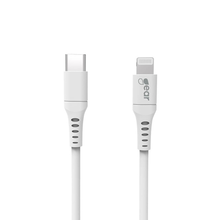 GEAR Latausjohto USB-C Lightning 1m Valkoinen MFI C94 ryhmässä ÄLYPUHELIMET JA TABLETIT / Laturit & Kaapelit / Kaapelit / Lightning kaapelit @ TP E-commerce Nordic AB (C28621)