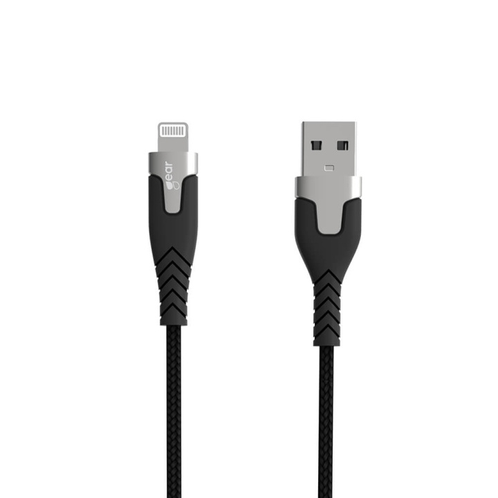 Gear Laddkabel PRO USB-A till Lightning C89 1.5m Svart Kevlarkabel med Metallkopplingar ryhmässä ÄLYPUHELIMET JA TABLETIT / Laturit & Kaapelit / Kaapelit / Lightning kaapelit @ TP E-commerce Nordic AB (C28625)