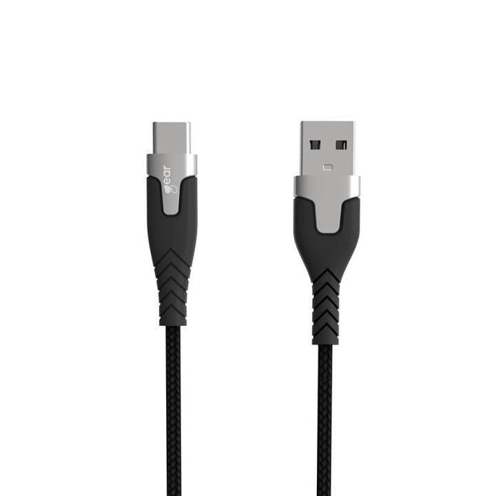 GEAR Latausjohto PRO USB-A USB-C 2.0 1.5m Musta Kevlar johto Metalliliitin ryhmässä ÄLYPUHELIMET JA TABLETIT / Laturit & Kaapelit / Kaapelit / Tyyppi C -kaapelit @ TP E-commerce Nordic AB (C28626)