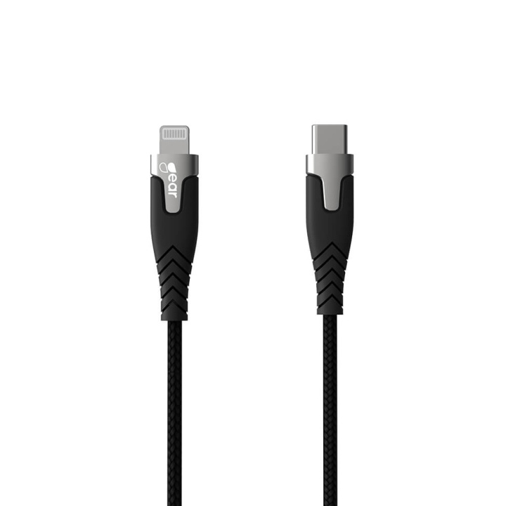 GEAR Latausjohto PRO USB-C Lightning C94 1.5m Musta Kevlar johto Metalliliitin ryhmässä ÄLYPUHELIMET JA TABLETIT / Laturit & Kaapelit / Kaapelit / Lightning kaapelit @ TP E-commerce Nordic AB (C28628)