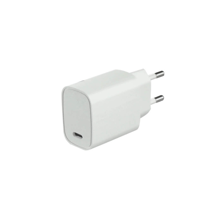 GEAR Charger 220V 1xUSB-C PD 20W White ryhmässä ÄLYPUHELIMET JA TABLETIT / Laturit & Kaapelit / Seinälaturi / Seinälaturi Type C @ TP E-commerce Nordic AB (C28633)