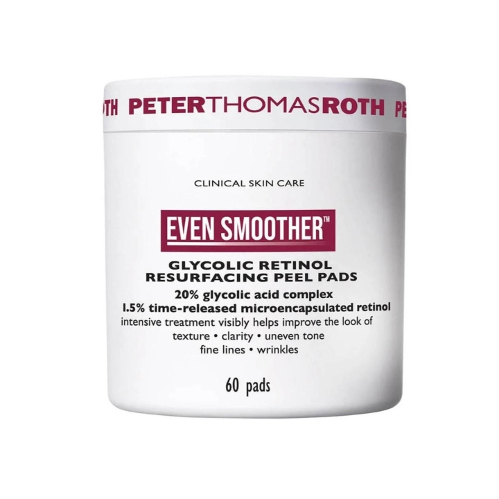 Peter Thomas Roth Even Smoother Glycolic Retinol Resurfacing Peel Pads 60pcs ryhmässä KAUNEUS JA TERVEYS / Ihonhoito / Kasvot / Naamiot @ TP E-commerce Nordic AB (C28932)