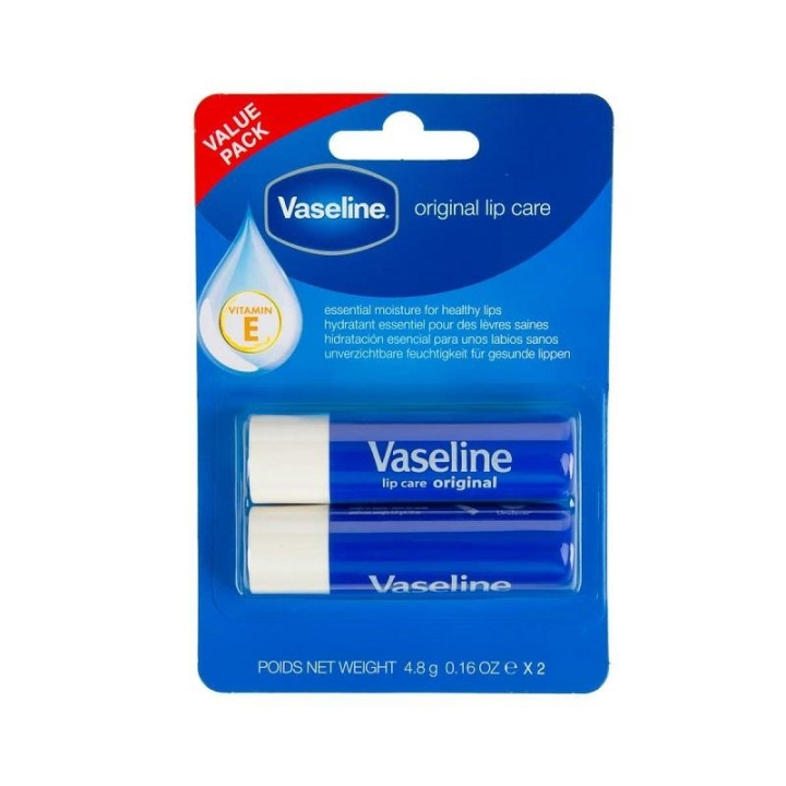 Vaseline Lip Care Original 2 x 4.8g ryhmässä KAUNEUS JA TERVEYS / Meikit / Huulet / Huulivoide @ TP E-commerce Nordic AB (C29045)