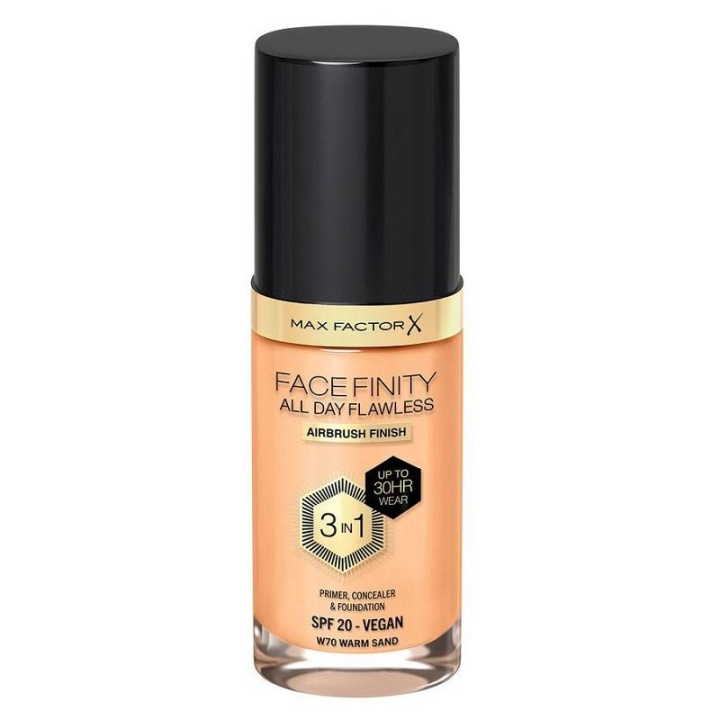 Max Factor Facefinity 3 In 1 Foundation 70 Warm Sand ryhmässä KAUNEUS JA TERVEYS / Meikit / Meikit Kasvot / Meikkivoide @ TP E-commerce Nordic AB (C29087)