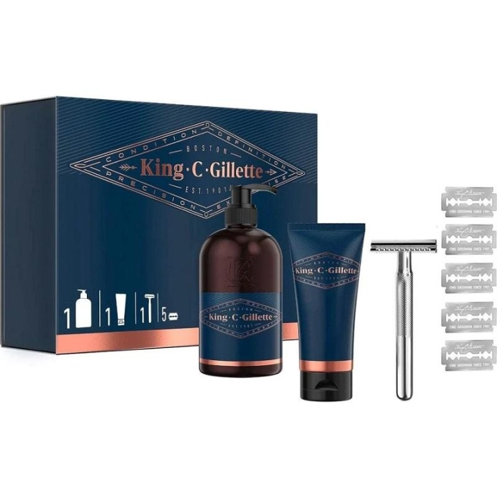 Gillette King C. Trial Kit 8 Pieces ryhmässä KAUNEUS JA TERVEYS / Lahjapakkaukset / Miesten lahjapakkaukset @ TP E-commerce Nordic AB (C29145)