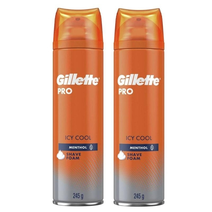 Gillette Pro Icy Cool Shave Foam Duo 2x250ml ryhmässä KAUNEUS JA TERVEYS / Hiukset &Stailaus / Sheivaus ja trimmaus / Partahöylät & Tarvikkeet @ TP E-commerce Nordic AB (C29159)