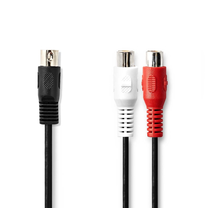 Nedis DIN Audiokaapeli | DIN 5-Pin uros | 2x RCA Naaras | Niklattu | 0.20 m | Pyöreä | PVC | Musta | Label ryhmässä KODINELEKTRONIIKKA / Kaapelit & Sovittimet / RCA / Kaapelit @ TP E-commerce Nordic AB (C29273)