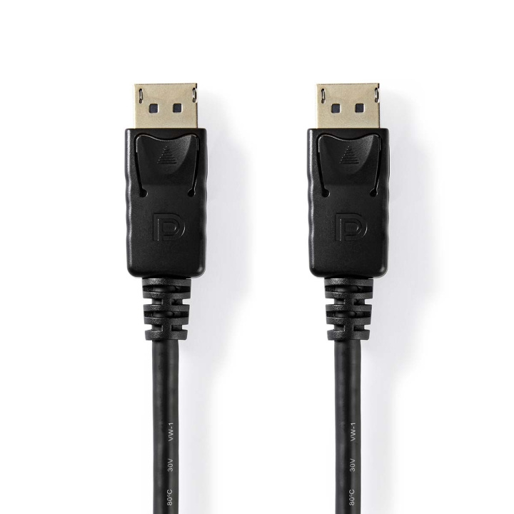 Nedis DisplayPort kaapeli | DisplayPort uros | DisplayPort uros | 4K@60Hz | Niklattu | 2.00 m | Pyöreä | PVC | Musta | Label ryhmässä TIETOKOONET & TARVIKKEET / Kaapelit & Sovittimet / DisplayPort / Kaapelit @ TP E-commerce Nordic AB (C29304)