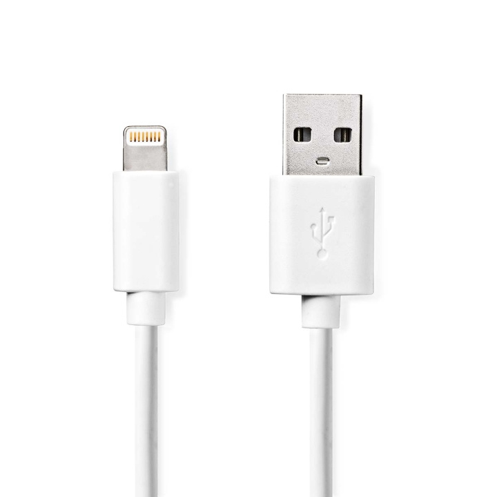 Nedis Lightning Kaapeli | USB 2.0 | Apple Lightning 8-Pin | USB-A Uros | 480 Mbps | Niklattu | 1.00 m | Pyöreä | PVC | Valkoinen | Label ryhmässä ÄLYPUHELIMET JA TABLETIT / Laturit & Kaapelit / Kaapelit / Lightning kaapelit @ TP E-commerce Nordic AB (C29312)