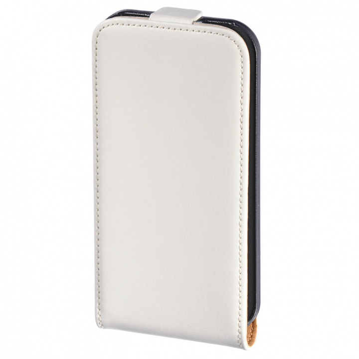 Hama Mobilväska Flip-Front iPhone4s Läder Vit ryhmässä ÄLYPUHELIMET JA TABLETIT / Puhelimen suojakotelo / Apple / Vanhemmat Apple-mallit @ TP E-commerce Nordic AB (C30189)