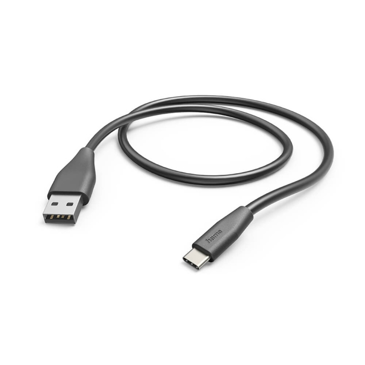 HAMA Charging Cable USB-A to USB-C Black 1.5m ryhmässä ÄLYPUHELIMET JA TABLETIT / Laturit & Kaapelit / Kaapelit / Tyyppi C -kaapelit @ TP E-commerce Nordic AB (C30220)
