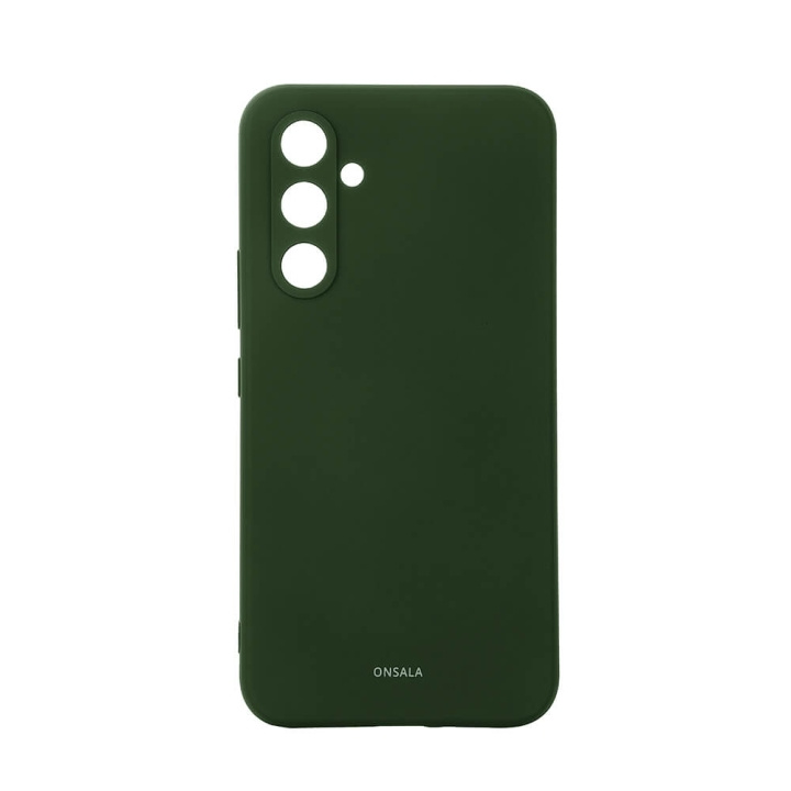Onsala Backcover Silicone Samsung Galaxy A54 5G Olive Green ryhmässä ÄLYPUHELIMET JA TABLETIT / Puhelimen suojakotelo / Samsung @ TP E-commerce Nordic AB (C30359)