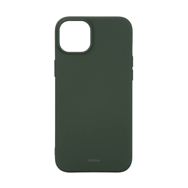 ONSALA Back Sil Touch Recycled MagSerie iPhone 15 Plus Olive Green ryhmässä ÄLYPUHELIMET JA TABLETIT / Puhelimen suojakotelo / Apple / iPhone 15 @ TP E-commerce Nordic AB (C30372)