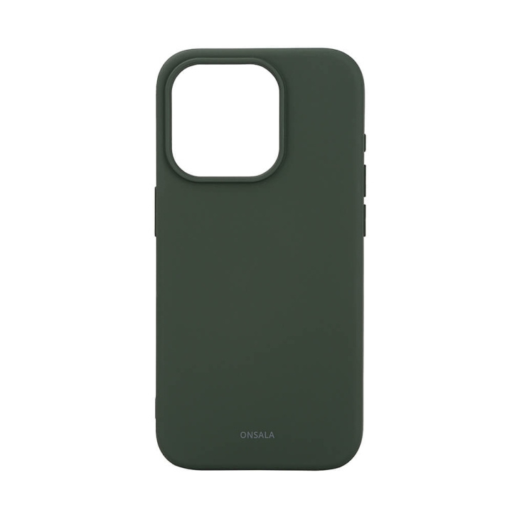 ONSALA Back Sil Touch Recycled MagSerie iPhone 15 Pro Olive Green ryhmässä ÄLYPUHELIMET JA TABLETIT / Puhelimen suojakotelo / Apple / iPhone 15 @ TP E-commerce Nordic AB (C30373)