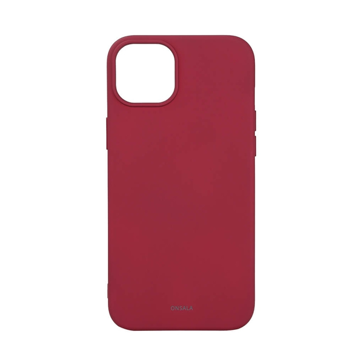 ONSALA Back Sil Touch Recycled MagSerie iPhone 15 Plus Deep Red ryhmässä ÄLYPUHELIMET JA TABLETIT / Puhelimen suojakotelo / Apple / iPhone 15 @ TP E-commerce Nordic AB (C30384)