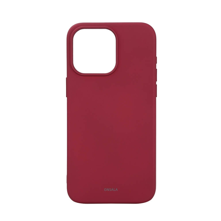 ONSALA Back Sil Touch Recycled MagSerie iPhone 15 Pro Max Deep Red ryhmässä ÄLYPUHELIMET JA TABLETIT / Puhelimen suojakotelo / Apple / iPhone 15 @ TP E-commerce Nordic AB (C30386)
