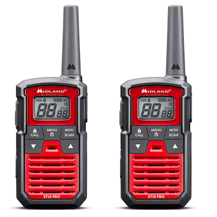 Midland Walkie Talkie XT10 Pro Black/Red ryhmässä URHEILU, VAPAA-AIKA JA HARRASTUS / Ulkoilu / Radiopuhelimet @ TP E-commerce Nordic AB (C30402)