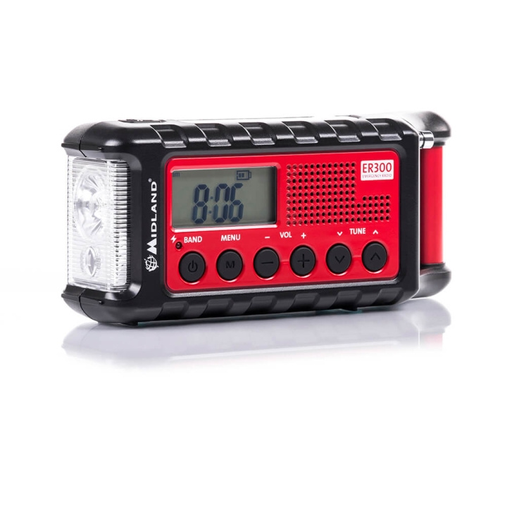 MIDLAND Hätäradio ER300 Punainen/Musta ryhmässä KODINELEKTRONIIKKA / Ääni & Kuva / Kotiteatteri, HiFi ja kannettavat / Radio & Herätyskellot / Radio @ TP E-commerce Nordic AB (C30406)
