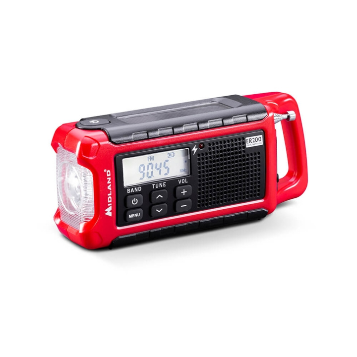 Midland Emergency Radio Power Bank ER200 Red Black ryhmässä KODINELEKTRONIIKKA / Ääni & Kuva / Kotiteatteri, HiFi ja kannettavat / Radio & Herätyskellot / Radio @ TP E-commerce Nordic AB (C30407)