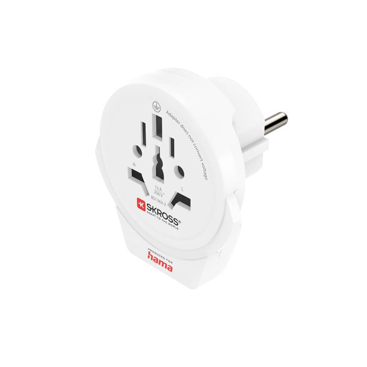 HAMA World Travel Adapter WORLD-EU ryhmässä KOTI, TALOUS JA PUUTARHA / Sähkö & Valaistus / Matkasovittimet @ TP E-commerce Nordic AB (C30420)