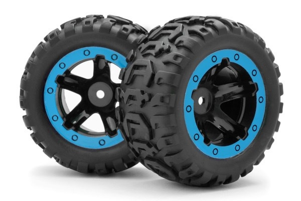 BLACKZON Slyder MT Wheels/Tires Assembled (Black/Blue) ryhmässä LELUT, TUOTTEET LAPSILLE JA VAUVOILLE / Radio-ohjattava / Varaosat ja lisävarusteet / Blackzon @ TP E-commerce Nordic AB (C30772)