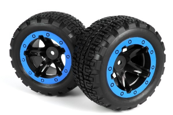 BLACKZON Slyder ST Wheels/Tires Assembled (Black/Blue) ryhmässä LELUT, TUOTTEET LAPSILLE JA VAUVOILLE / Radio-ohjattava / Varaosat ja lisävarusteet / Blackzon @ TP E-commerce Nordic AB (C30773)