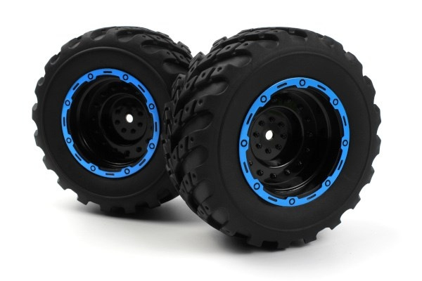 BLACKZON Smyter MT Wheels/Tires Assy (Black/Blue/2pcs) ryhmässä LELUT, TUOTTEET LAPSILLE JA VAUVOILLE / Radio-ohjattava / Varaosat ja lisävarusteet / Blackzon @ TP E-commerce Nordic AB (C30836)