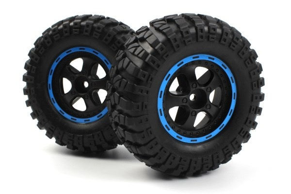 BLACKZON Smyter Desert Wheels/Tires Assembled (Black/Blue/2 ryhmässä LELUT, TUOTTEET LAPSILLE JA VAUVOILLE / Radio-ohjattava / Varaosat ja lisävarusteet / Blackzon @ TP E-commerce Nordic AB (C30838)