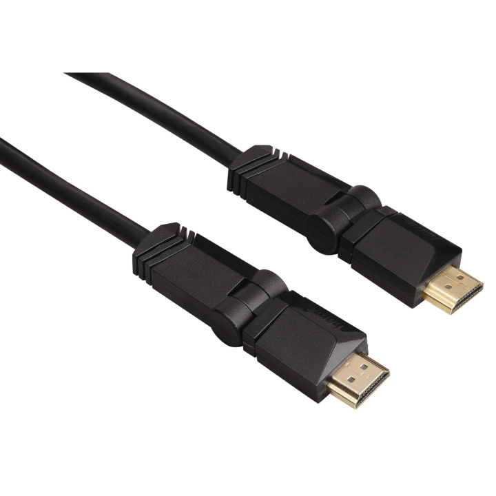 Hama Kabel HDMI Ethernet Roterande Guld Svart 3m ryhmässä KODINELEKTRONIIKKA / Kaapelit & Sovittimet / HDMI / Kaapelit @ TP E-commerce Nordic AB (C30869)
