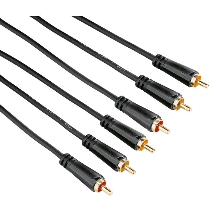 Hama Kabel Video 3xRCA-3xRCA Guld Svart 3m ryhmässä KODINELEKTRONIIKKA / Kaapelit & Sovittimet / RCA / Kaapelit @ TP E-commerce Nordic AB (C30880)