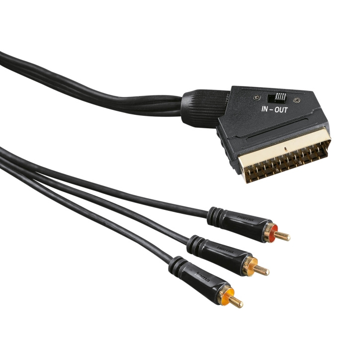 Hama Kabel Video Scart-3xRCA Guld Svart 1.5m ryhmässä KODINELEKTRONIIKKA / Kaapelit & Sovittimet / Scart @ TP E-commerce Nordic AB (C30881)