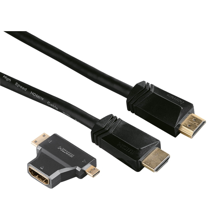 HAMA Johto HDMI Ethernet Sovitin 1xHDMI-1xMicro 1xMini 1.5m Kulta ryhmässä KODINELEKTRONIIKKA / Kaapelit & Sovittimet / HDMI / Kaapelit @ TP E-commerce Nordic AB (C30884)