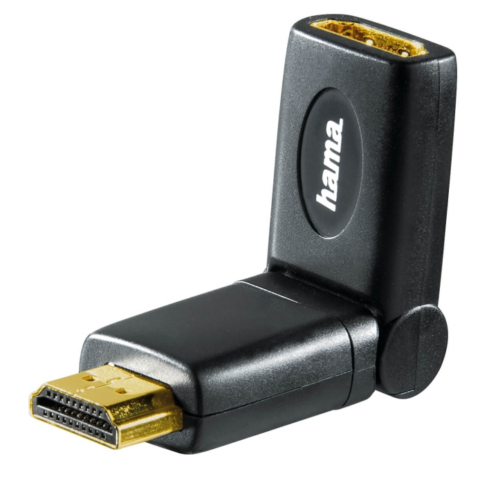 HAMA Sovitin HDMI Kierto Naaras-Uros Kulta/Musta ryhmässä KODINELEKTRONIIKKA / Kaapelit & Sovittimet / HDMI / Sovittimet @ TP E-commerce Nordic AB (C30889)