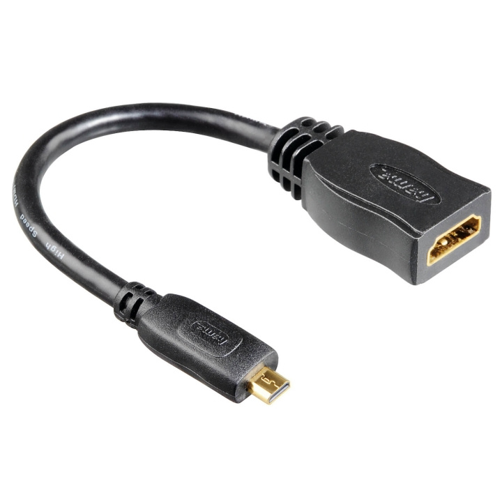 Hama Adapter HDMI Micro D-HDMI Hane-Hona Guld Svart ryhmässä KODINELEKTRONIIKKA / Kaapelit & Sovittimet / HDMI / Sovittimet @ TP E-commerce Nordic AB (C30890)