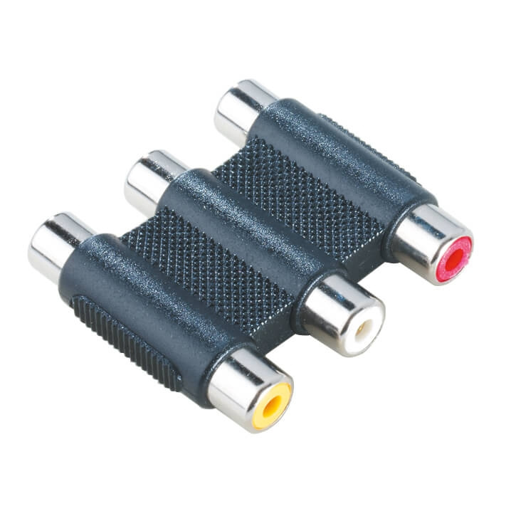 Hama Adapter 3RCA-3RCA Hona-Hona Svart ryhmässä KODINELEKTRONIIKKA / Kaapelit & Sovittimet / RCA / Sovittimet @ TP E-commerce Nordic AB (C30893)