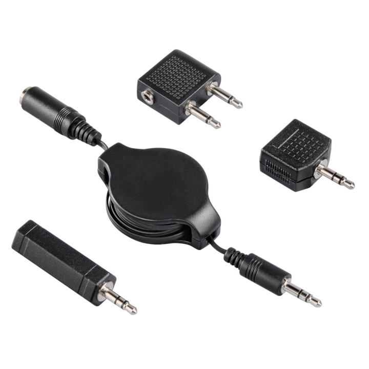 Hama Adapter Kit Inkl Kabel 3.5mm Roll-Up 1.2m ryhmässä KODINELEKTRONIIKKA / Kaapelit & Sovittimet / Analoginen ääni / Sovittimet @ TP E-commerce Nordic AB (C30895)