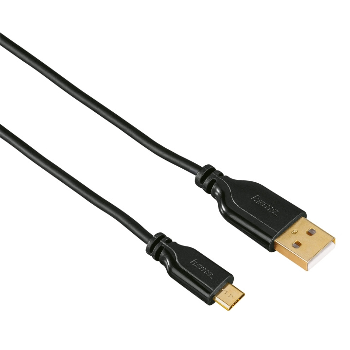 HAMA Johto USB Micro Flexislim 0.75m Kulta/Musta ryhmässä TIETOKOONET & TARVIKKEET / Kaapelit & Sovittimet / USB / Micro-USB / Kaapelit @ TP E-commerce Nordic AB (C30919)