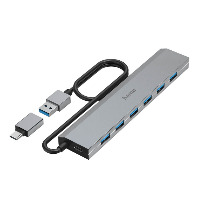 HAMA USB Hub 7 Ports incl. Power Supply Unit ryhmässä TIETOKOONET & TARVIKKEET / Tietokonetarvikkeet / USB-telakat @ TP E-commerce Nordic AB (C30957)