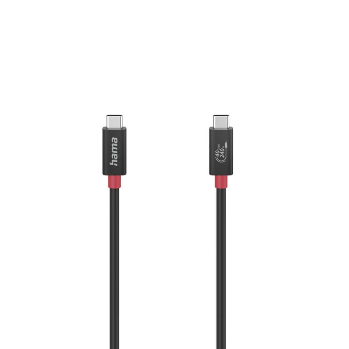 HAMA Cable USB-C USB4 Gen3 Black 1.0m ryhmässä TIETOKOONET & TARVIKKEET / Kaapelit & Sovittimet / USB / USB-C @ TP E-commerce Nordic AB (C30982)