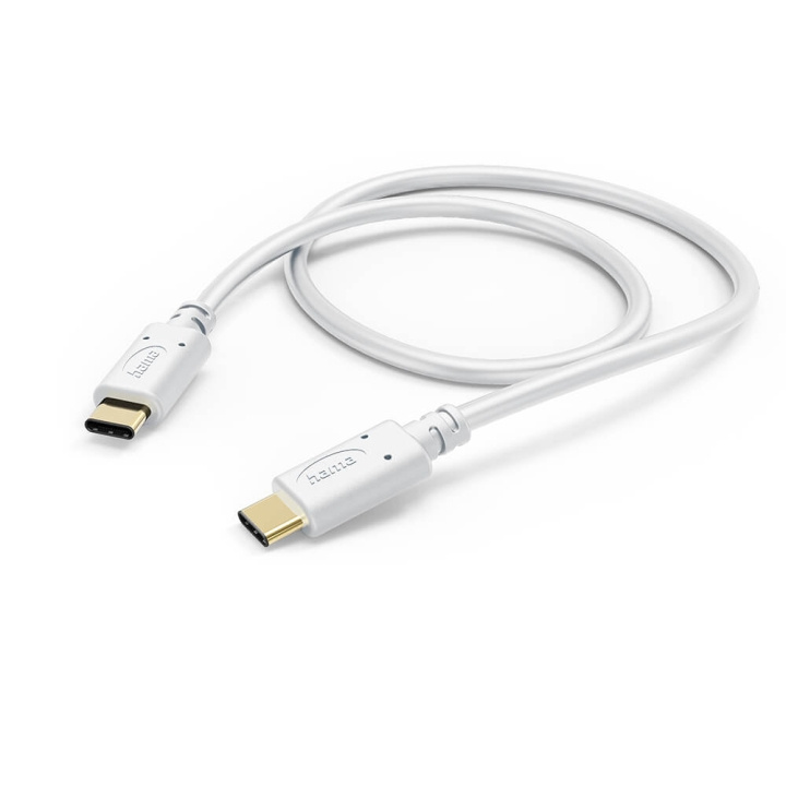 HAMA Charging Cable USB-C White 1.5m ryhmässä ÄLYPUHELIMET JA TABLETIT / Laturit & Kaapelit / Kaapelit / Tyyppi C -kaapelit @ TP E-commerce Nordic AB (C30995)